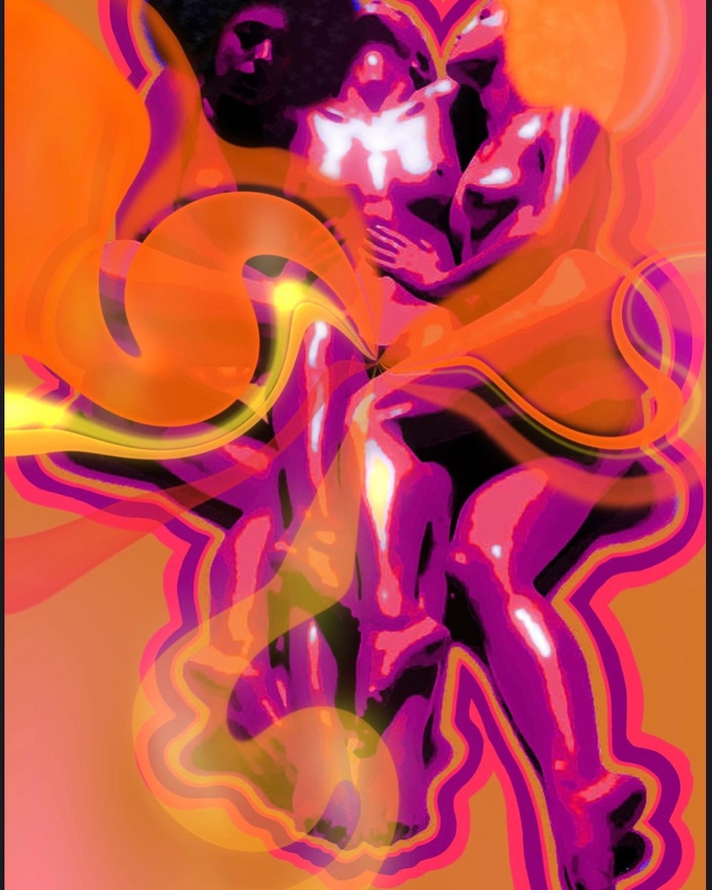 Surrealistic artwork with abstract forms in vibrant colors